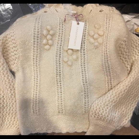 Loveshackfancy Persephone Sweater in Cream Puff - Picture 8 of 9